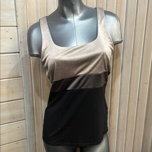 Express Gray and Black Color Block Tank Top